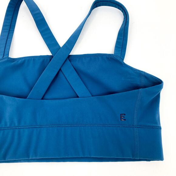 EVERLANE Women's The Perform Crop Top XS Blue Criss-Cross Sports Bra NWT - Picture 10 of 11